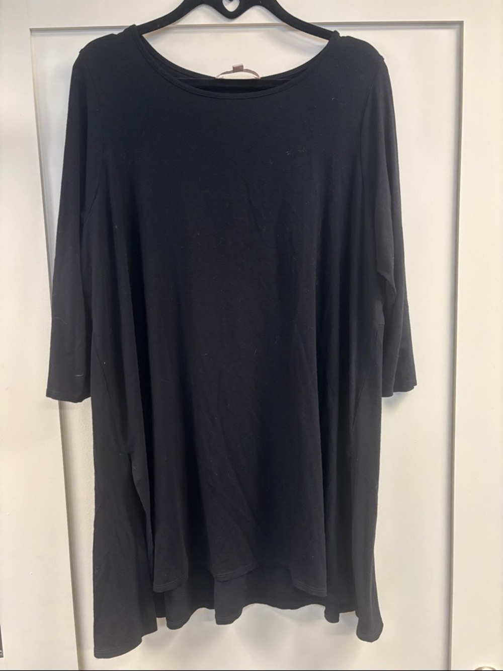 Black Longline Slit Tunic Top